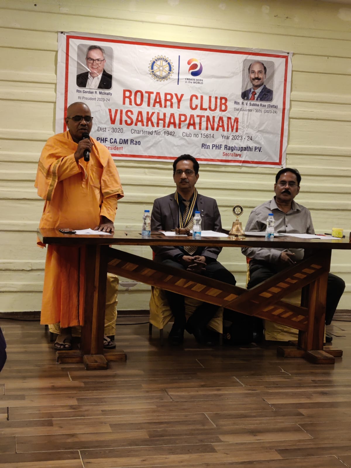 1st Speaker meeting on ‘Create Hope in the world ‘ By Swamy Swasmayananda’ of Ramakrishna Mission ashram on 13-07-2023