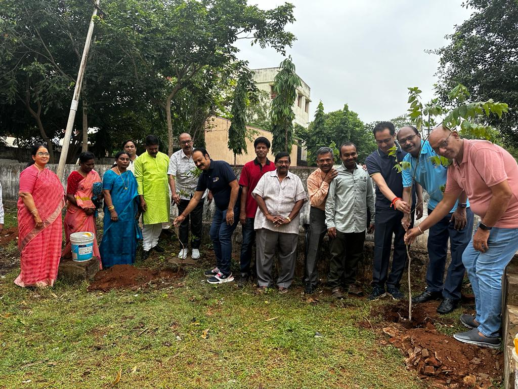 Plantation at AU High School in Installation day 06-07-2023