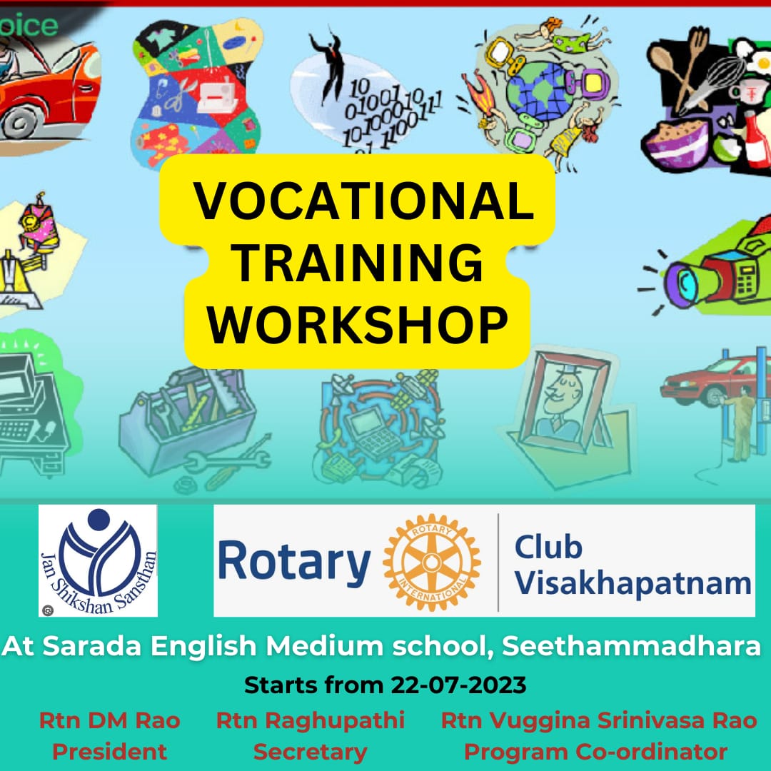 Vocational Workshop inaugurated at Sarada School, Seethammadhara where students will be given training on fabric painting, Pot Painting and other vocational trainings